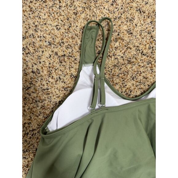 OMKAGI Womens Ruffle Tankini Swimsuit High Waist Striped Bottoms‎ Swimwear XXL - Picture 6 of 11